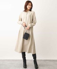 MK MICHEL KLEIN / エムケーミッシェルクラン ロング・マキシ丈ワンピース | サイドタックツイルワンピース/洗える