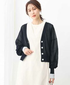 MK MICHEL KLEIN / エムケーミッシェルクラン カーディガン・ボレロ | ドルマンスリーブシアーカーディガン/洗える