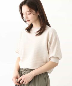 MK MICHEL KLEIN / エムケーミッシェルクラン ニット・セーター | シャドーボーダー編みドルマンスリーブニット/洗える