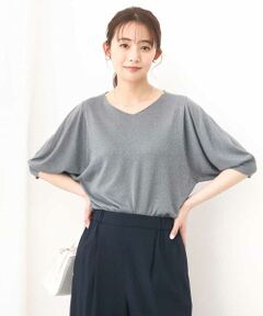 MK MICHEL KLEIN / エムケーミッシェルクラン ニット・セーター | ボリュームスリーブVネックラメニット/洗える