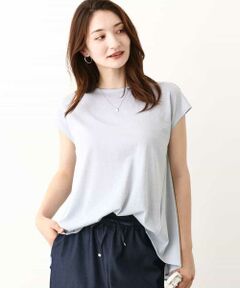 MK MICHEL KLEIN / エムケーミッシェルクラン カットソー | ジャージーラメTシャツ/洗える