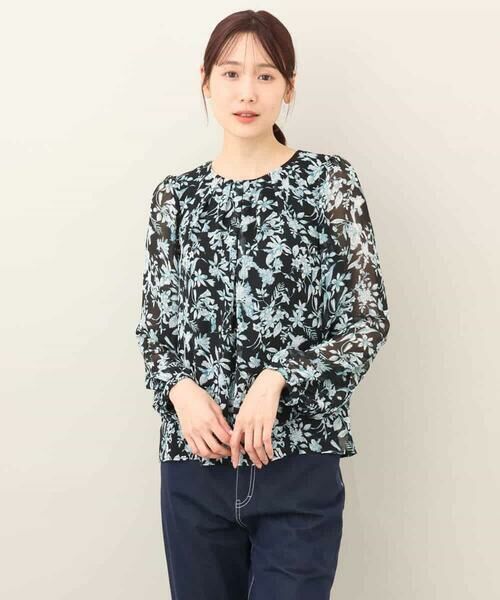 MK MICHEL KLEIN / エムケーミッシェルクラン シャツ・ブラウス | 花柄シフォンブラウス/洗える | 詳細27