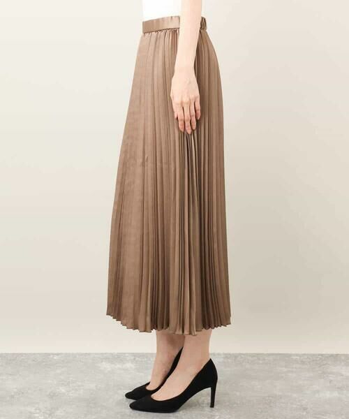 MK MICHEL KLEIN / エムケーミッシェルクラン ロング・マキシ丈スカート | シャイニーサテンプリーツスカート/洗える | 詳細29