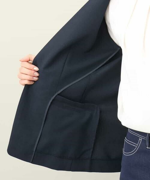 MK MICHEL KLEIN / エムケーミッシェルクラン ノーカラージャケット | カラーレスジャケット/セットアップ対応/洗える | 詳細24