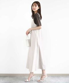 MK MICHEL KLEIN / エムケーミッシェルクラン ロング・マキシ丈ワンピース | リネンライク 2wayキャミワンピース/洗える