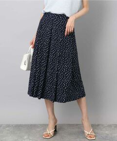 MK MICHEL KLEIN / エムケーミッシェルクラン ロング・マキシ丈スカート | アニマル調ドット柄ジャージースカート/洗える