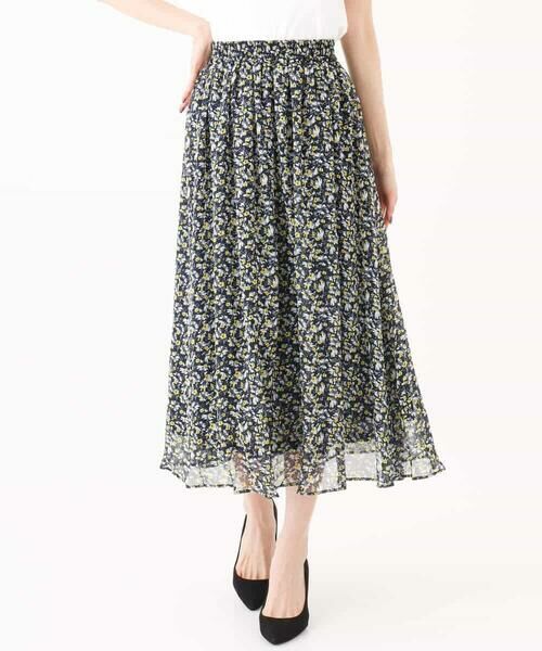 MK MICHEL KLEIN / エムケーミッシェルクラン ロング・マキシ丈スカート | 花柄シフォンスカート/洗える | 詳細28