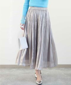 MK MICHEL KLEIN / エムケーミッシェルクラン ロング・マキシ丈スカート | シャイニーサテンスカート/洗える