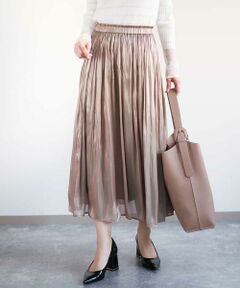 MK MICHEL KLEIN / エムケーミッシェルクラン ロング・マキシ丈スカート | シャイニーサテンスカート/洗える