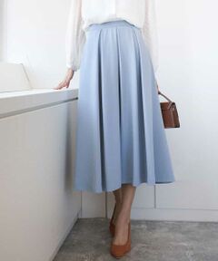 MK MICHEL KLEIN / エムケーミッシェルクラン ロング・マキシ丈スカート | タックフレアースカート/洗える