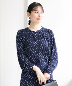 MK MICHEL KLEIN / エムケーミッシェルクラン カットソー | アニマル調ドット柄ジャージーカットソー/洗える