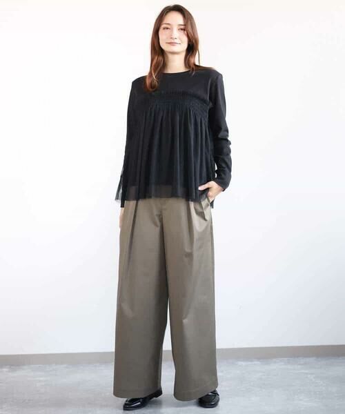 MK MICHEL KLEIN / エムケーミッシェルクラン チノ・ワークパンツ | ライトツイル2タックワイドパンツ/洗える | 詳細10