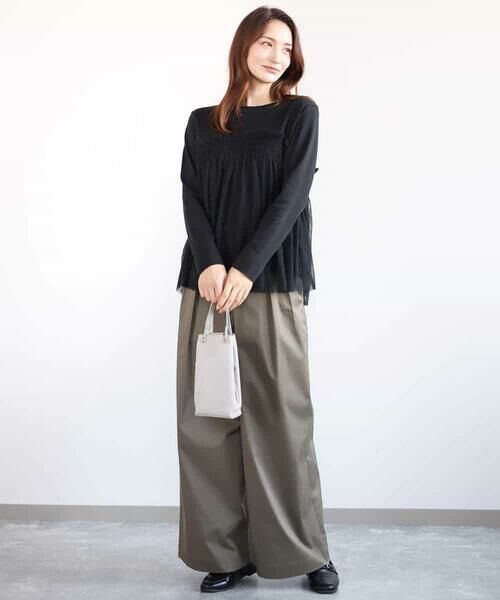 MK MICHEL KLEIN / エムケーミッシェルクラン チノ・ワークパンツ | ライトツイル2タックワイドパンツ/洗える | 詳細11