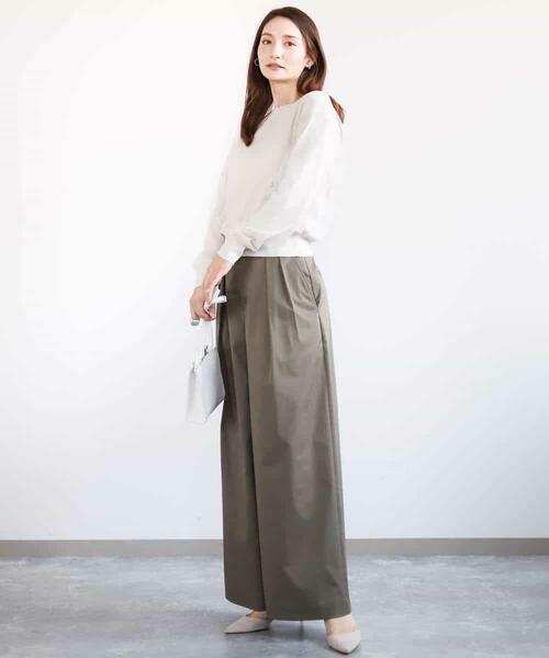 MK MICHEL KLEIN / エムケーミッシェルクラン チノ・ワークパンツ | ライトツイル2タックワイドパンツ/洗える | 詳細13