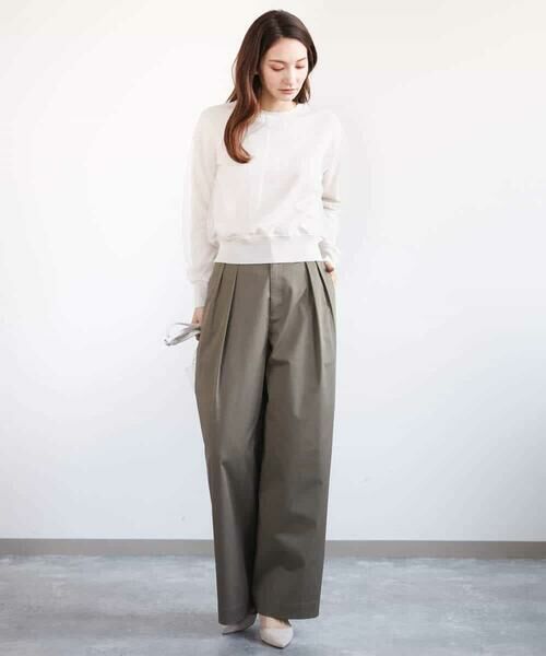 MK MICHEL KLEIN / エムケーミッシェルクラン チノ・ワークパンツ | ライトツイル2タックワイドパンツ/洗える | 詳細14