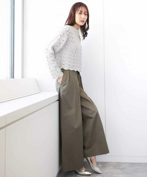 MK MICHEL KLEIN / エムケーミッシェルクラン チノ・ワークパンツ | ライトツイル2タックワイドパンツ/洗える | 詳細30