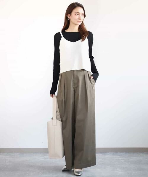 MK MICHEL KLEIN / エムケーミッシェルクラン チノ・ワークパンツ | ライトツイル2タックワイドパンツ/洗える | 詳細6