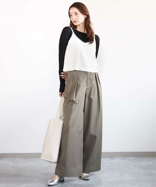 MK MICHEL KLEIN / エムケーミッシェルクラン チノ・ワークパンツ | ライトツイル2タックワイドパンツ/洗える | 詳細7