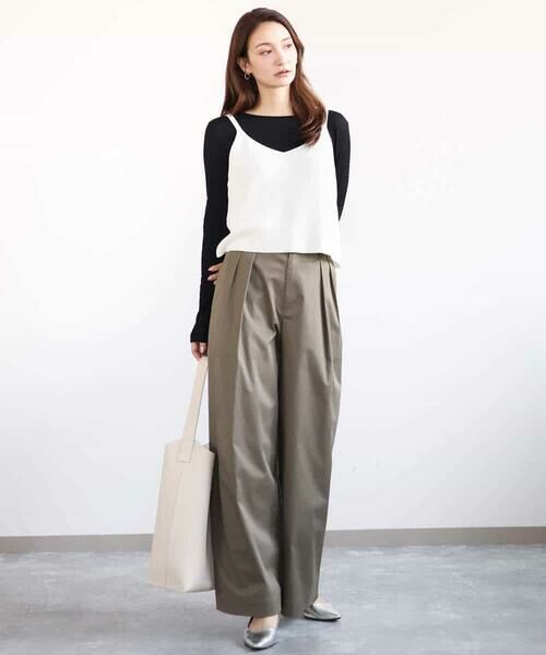 MK MICHEL KLEIN / エムケーミッシェルクラン チノ・ワークパンツ | ライトツイル2タックワイドパンツ/洗える | 詳細8