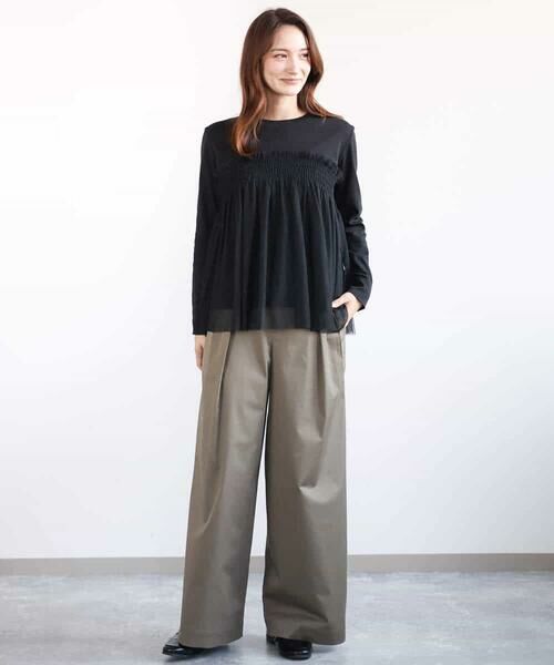 MK MICHEL KLEIN / エムケーミッシェルクラン チノ・ワークパンツ | ライトツイル2タックワイドパンツ/洗える | 詳細9