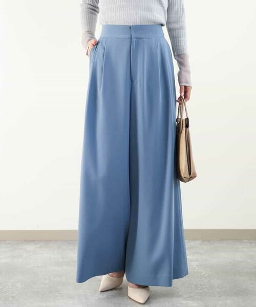 MK MICHEL KLEIN / エムケーミッシェルクラン チノ・ワークパンツ | ドレープツイルワイドパンツ/洗える | 詳細1