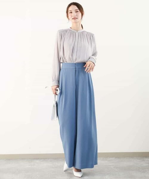 MK MICHEL KLEIN / エムケーミッシェルクラン チノ・ワークパンツ | ドレープツイルワイドパンツ/洗える | 詳細11