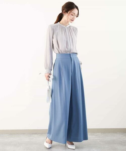 MK MICHEL KLEIN / エムケーミッシェルクラン チノ・ワークパンツ | ドレープツイルワイドパンツ/洗える | 詳細13