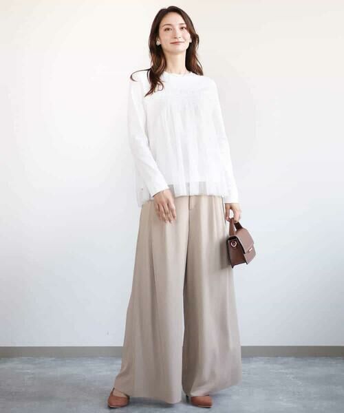 MK MICHEL KLEIN / エムケーミッシェルクラン チノ・ワークパンツ | ドレープツイルワイドパンツ/洗える | 詳細27