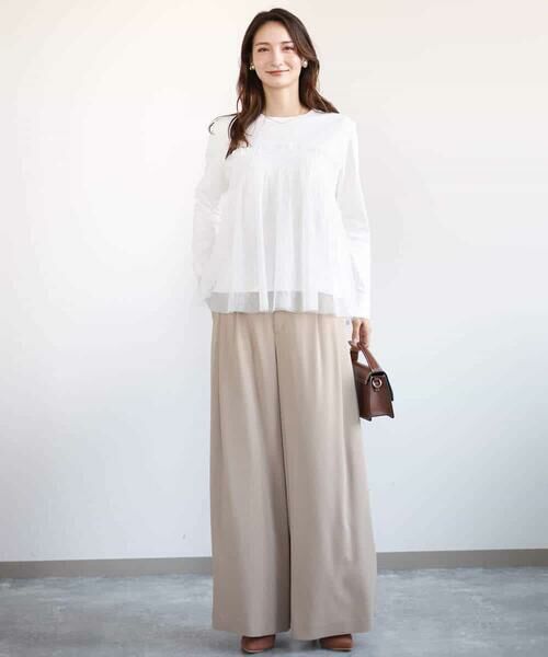 MK MICHEL KLEIN / エムケーミッシェルクラン チノ・ワークパンツ | ドレープツイルワイドパンツ/洗える | 詳細28