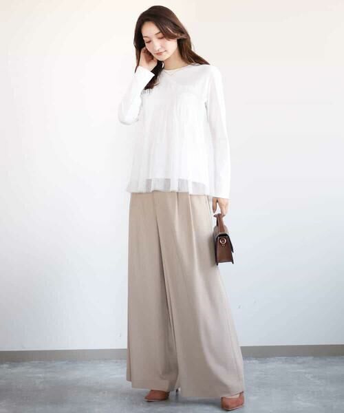 MK MICHEL KLEIN / エムケーミッシェルクラン チノ・ワークパンツ | ドレープツイルワイドパンツ/洗える | 詳細30