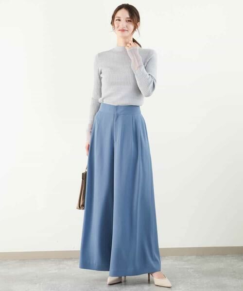 MK MICHEL KLEIN / エムケーミッシェルクラン チノ・ワークパンツ | ドレープツイルワイドパンツ/洗える | 詳細5