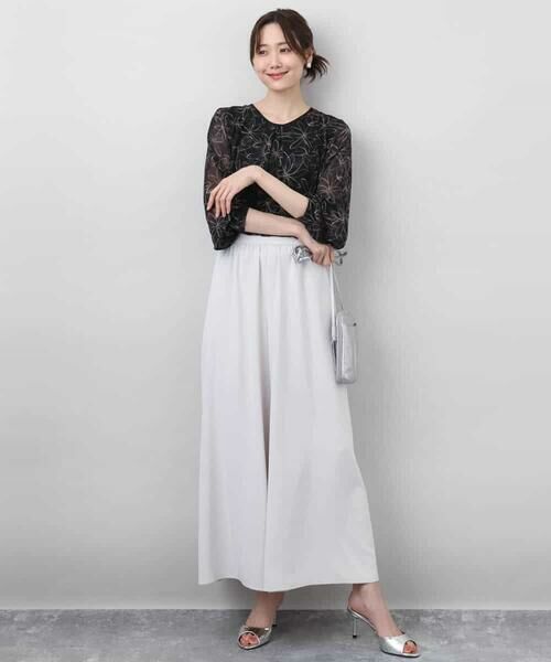 MK MICHEL KLEIN / エムケーミッシェルクラン シャツ・ブラウス | ラインフラワーシフォンブラウス/洗える | 詳細17