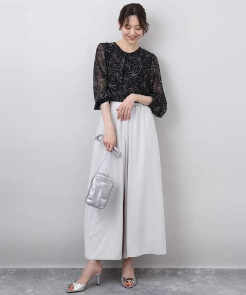 MK MICHEL KLEIN / エムケーミッシェルクラン シャツ・ブラウス | ラインフラワーシフォンブラウス/洗える | 詳細19