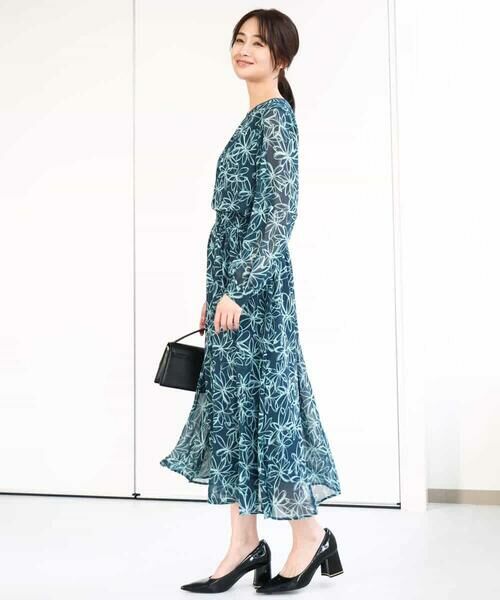 MK MICHEL KLEIN / エムケーミッシェルクラン シャツ・ブラウス | ラインフラワーシフォンブラウス/洗える | 詳細2