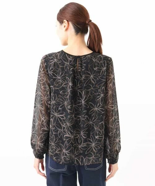 MK MICHEL KLEIN / エムケーミッシェルクラン シャツ・ブラウス | ラインフラワーシフォンブラウス/洗える | 詳細22