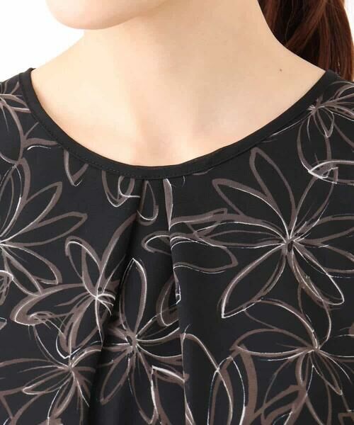 MK MICHEL KLEIN / エムケーミッシェルクラン シャツ・ブラウス | ラインフラワーシフォンブラウス/洗える | 詳細23