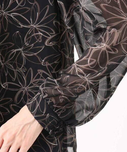 MK MICHEL KLEIN / エムケーミッシェルクラン シャツ・ブラウス | ラインフラワーシフォンブラウス/洗える | 詳細25