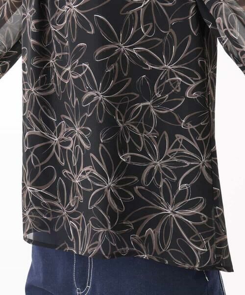MK MICHEL KLEIN / エムケーミッシェルクラン シャツ・ブラウス | ラインフラワーシフォンブラウス/洗える | 詳細26