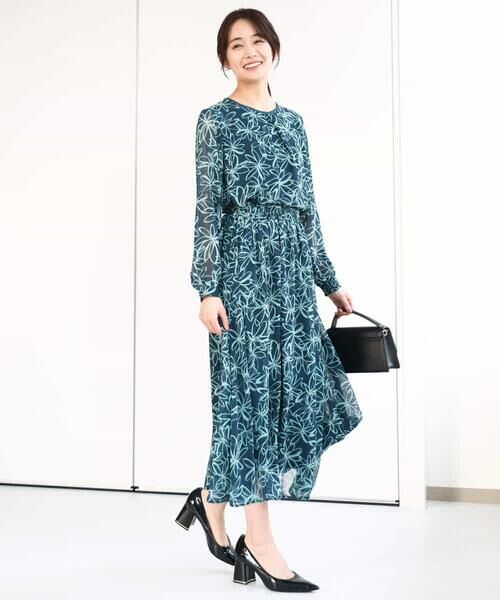 MK MICHEL KLEIN / エムケーミッシェルクラン シャツ・ブラウス | ラインフラワーシフォンブラウス/洗える | 詳細3