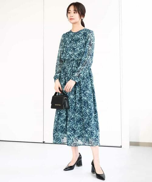 MK MICHEL KLEIN / エムケーミッシェルクラン シャツ・ブラウス | ラインフラワーシフォンブラウス/洗える | 詳細5