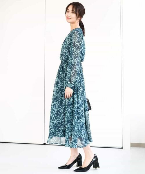 MK MICHEL KLEIN / エムケーミッシェルクラン シャツ・ブラウス | ラインフラワーシフォンブラウス/洗える | 詳細6