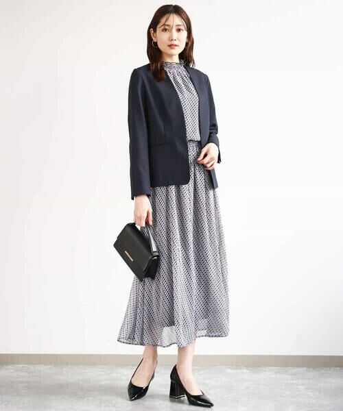 MK MICHEL KLEIN / エムケーミッシェルクラン シャツ・ブラウス | 幾何柄シフォンスタンドカラーブラウス/洗える | 詳細12