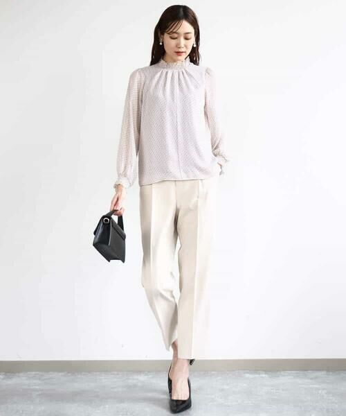 MK MICHEL KLEIN / エムケーミッシェルクラン シャツ・ブラウス | 幾何柄シフォンスタンドカラーブラウス/洗える | 詳細18