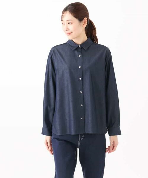 MK MICHEL KLEIN / エムケーミッシェルクラン シャツ・ブラウス | デニムライクシャツブラウス/洗える | 詳細14