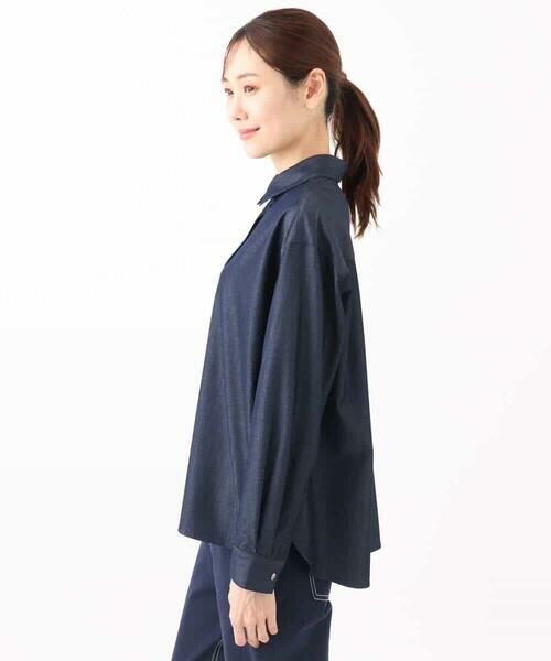 MK MICHEL KLEIN / エムケーミッシェルクラン シャツ・ブラウス | デニムライクシャツブラウス/洗える | 詳細15