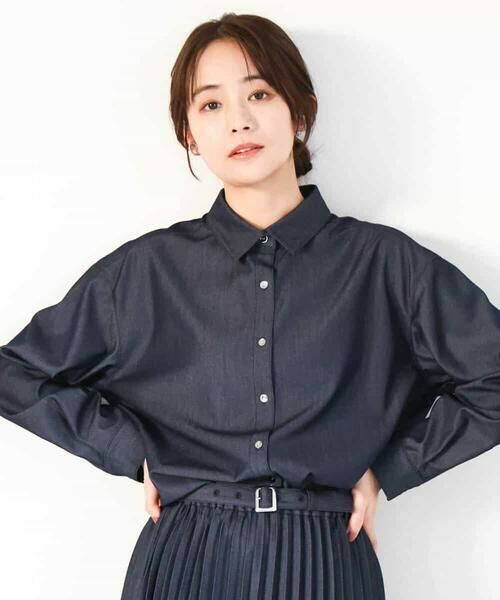 MK MICHEL KLEIN / エムケーミッシェルクラン シャツ・ブラウス | デニムライクシャツブラウス/洗える | 詳細6