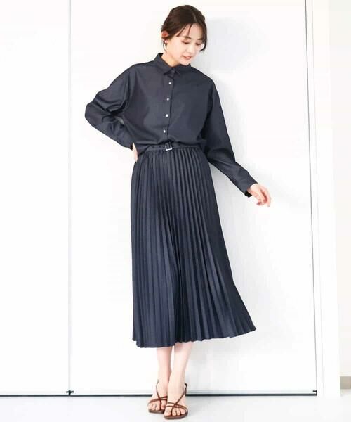 MK MICHEL KLEIN / エムケーミッシェルクラン シャツ・ブラウス | デニムライクシャツブラウス/洗える | 詳細8