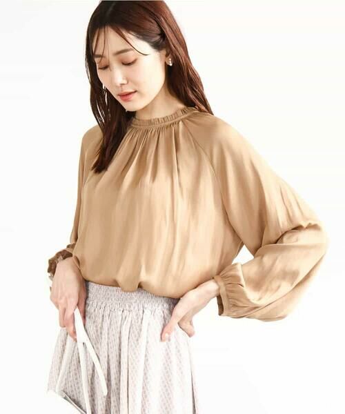 MK MICHEL KLEIN / エムケーミッシェルクラン シャツ・ブラウス | フリルネックデザインサテンブラウス/前後2way/接触冷感/洗える | 詳細16