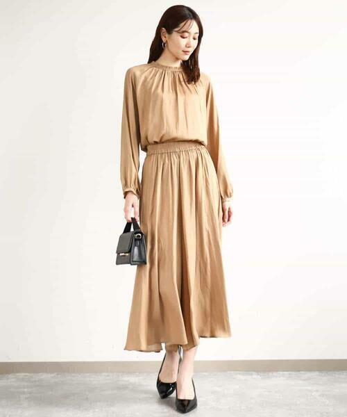 MK MICHEL KLEIN / エムケーミッシェルクラン シャツ・ブラウス | フリルネックデザインサテンブラウス/前後2way/接触冷感/洗える | 詳細22