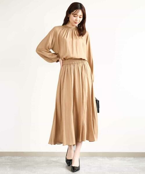 MK MICHEL KLEIN / エムケーミッシェルクラン シャツ・ブラウス | フリルネックデザインサテンブラウス/前後2way/接触冷感/洗える | 詳細24